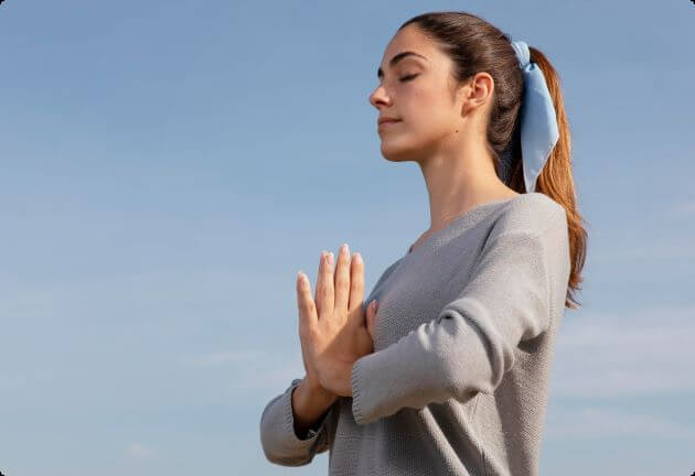 vrouw yoga pose