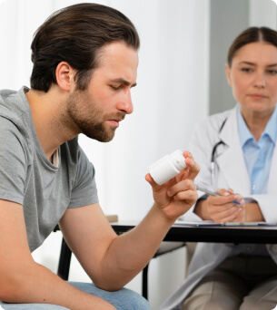 man bij de dokter