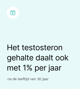 informatie over dat testosteron met 1 procent daalt per jaar na je 30ste